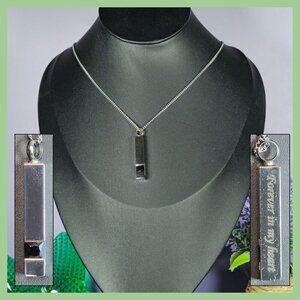 Memorial‎ Necklace For Ashes With "Forever In My Heart" Engraving (NWOT)